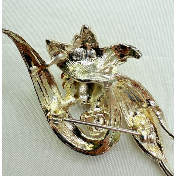 Vintage 1960s Juliana D&E Amethyst & AB Rhinestone Floral Spray Brooch - Picture 7 of 9